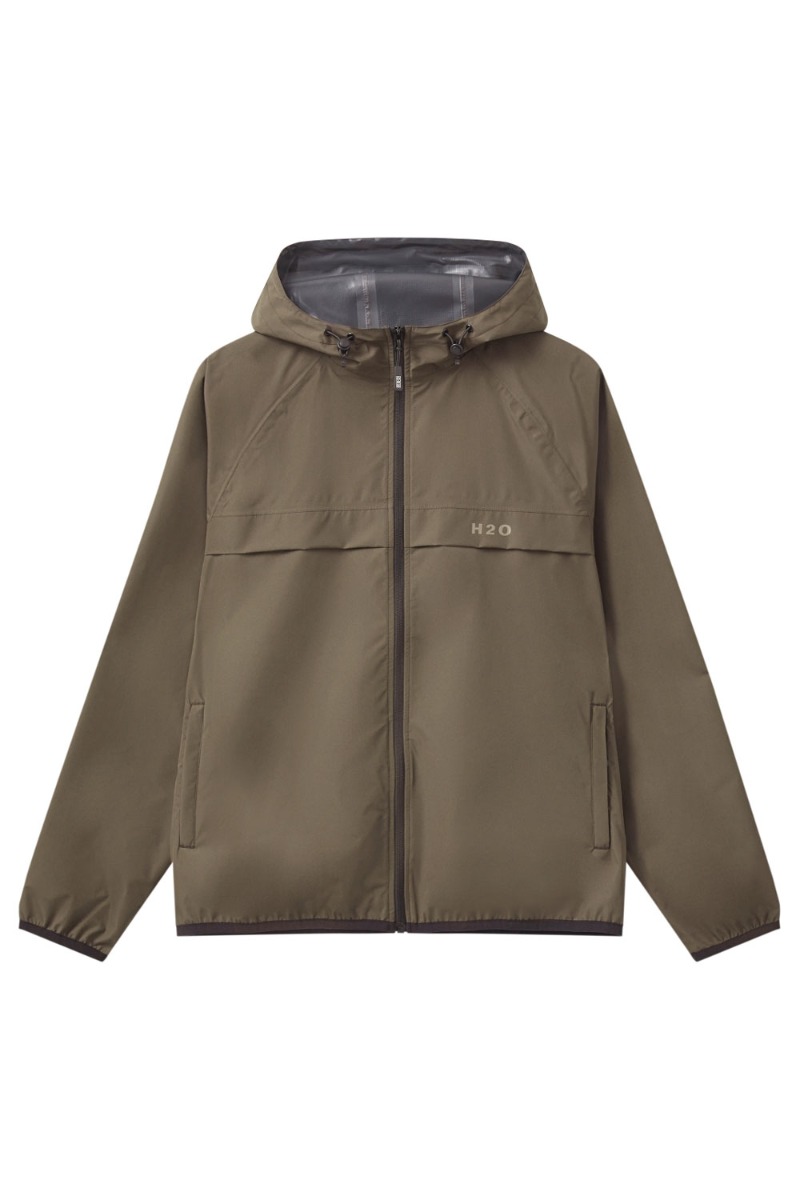 H2o Regnjakke Basic Rømø   Rain Jacket Packable Dusty Oak i Store Plus Size Størrelser