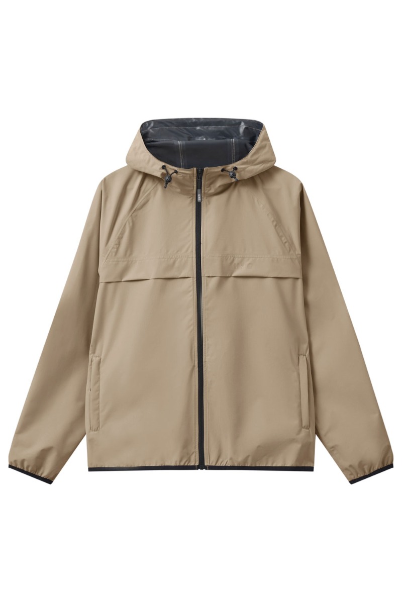 H2o Regnjakke Basic Rømø   Rain Jacket Packable Warm Grey i Store Plus Size Størrelser
