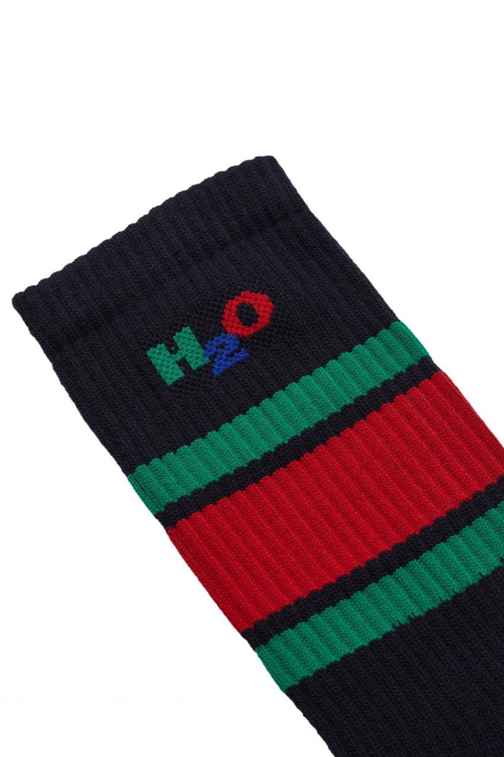 H2o Strømper Crew Sock Navy Green Red i Store Plus Size Størrelser