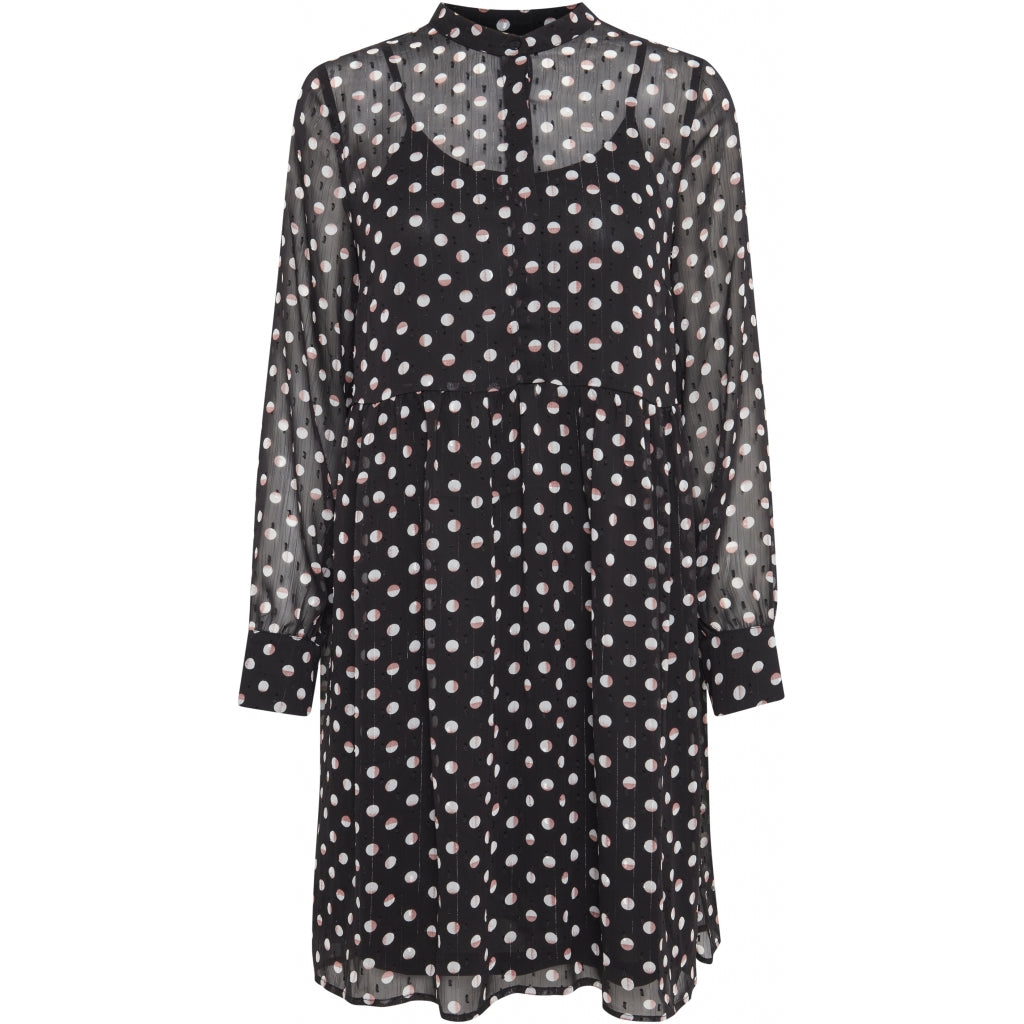 Ichi Dame Kjole   Izzie Black i Store Plus Size Størrelser