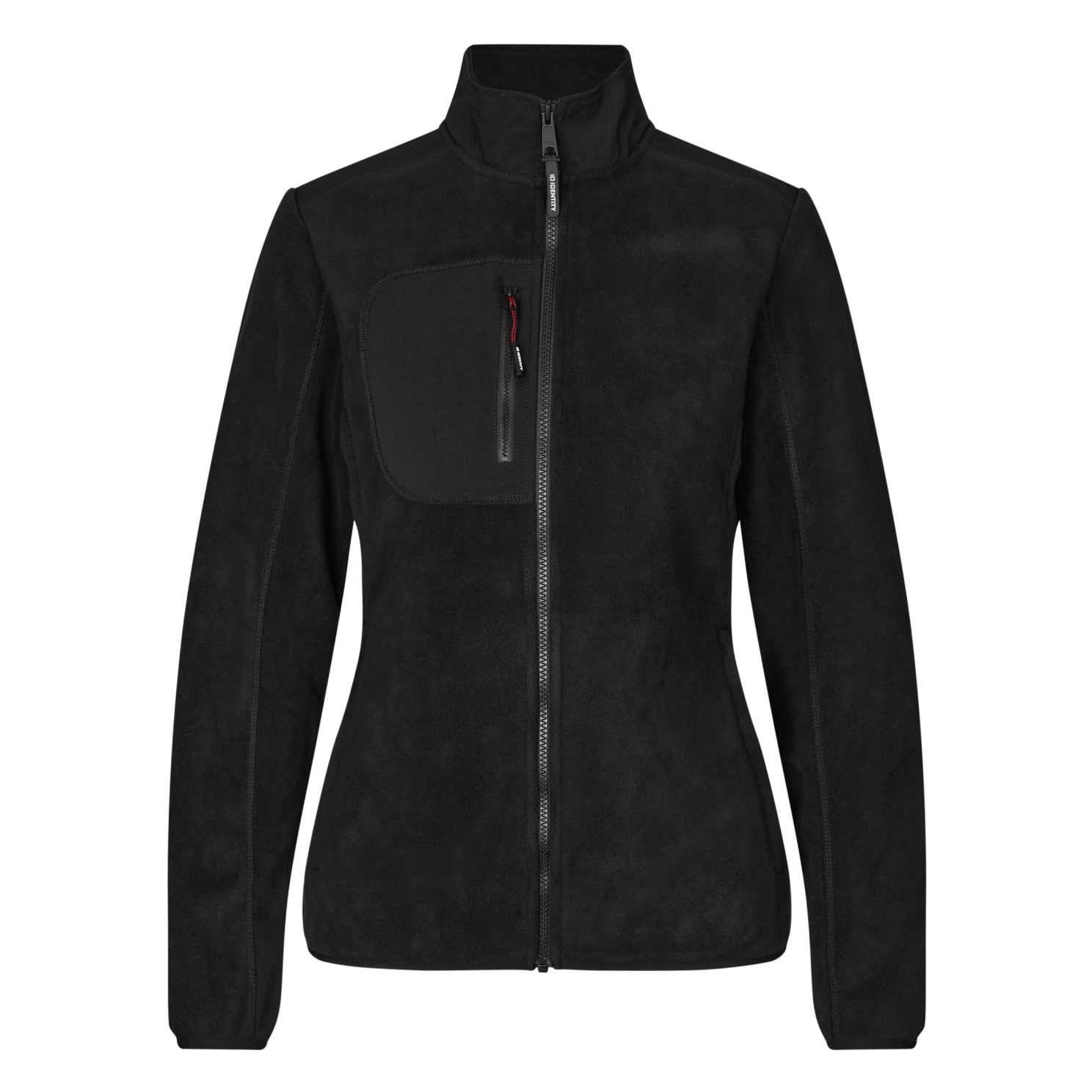 Bonded Dame Fleecejakke Sort   i Store Plus Size Størrelser