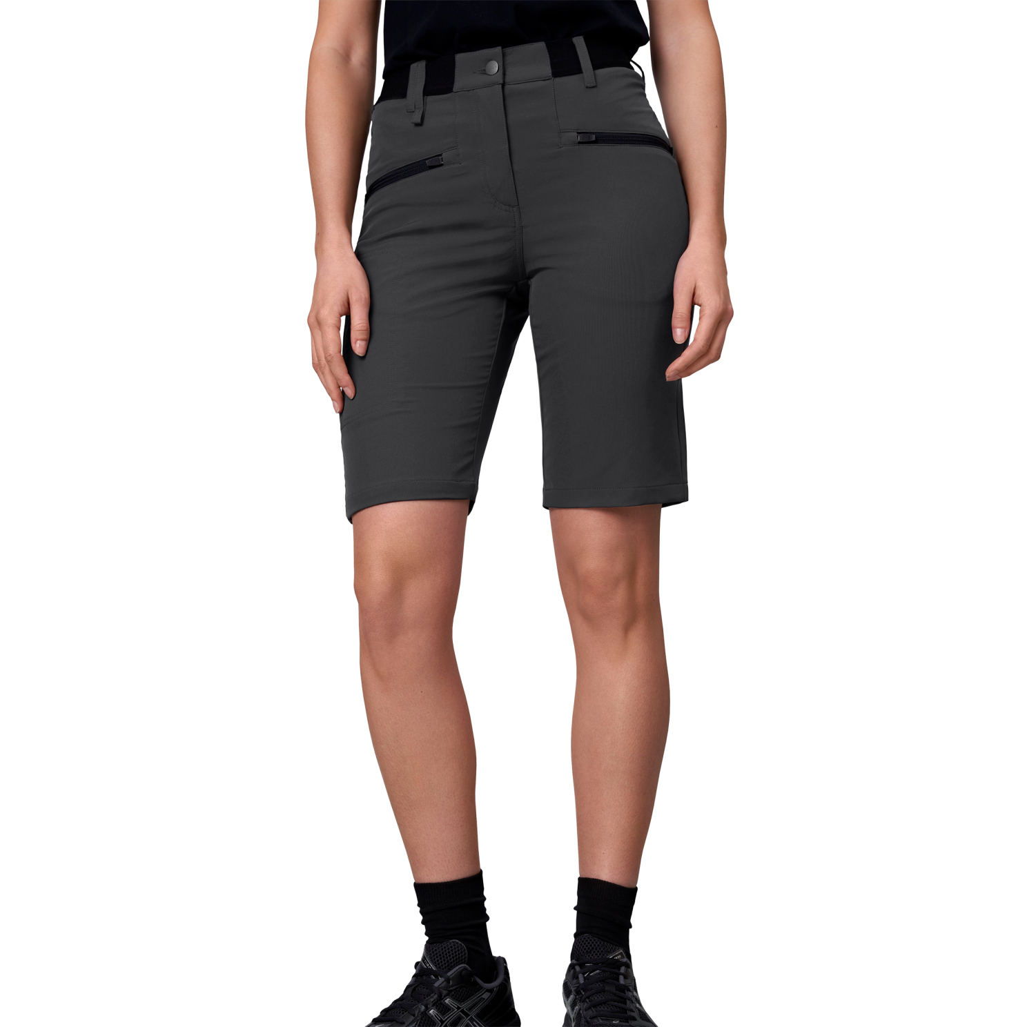 Core Stretch Dame Shorts i Koksgrå - Plus Size Tilbud