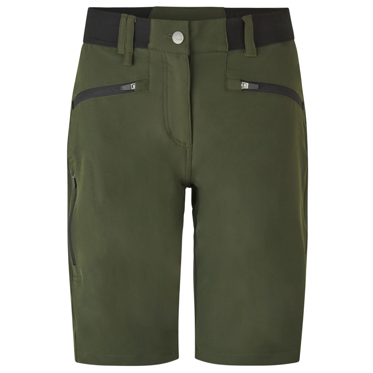 Core Stretch Dame Shorts Oliven    i Store Plus Size Størrelser