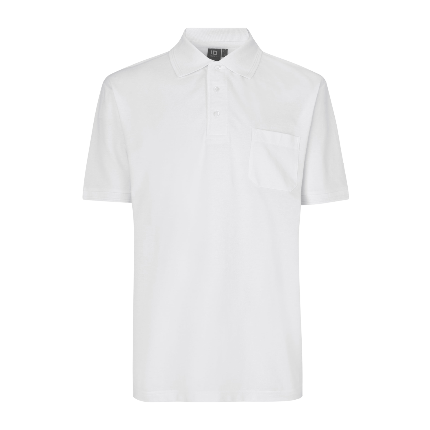 Klassisk Hvid Herre Polo med Lomme i Store Størrelser