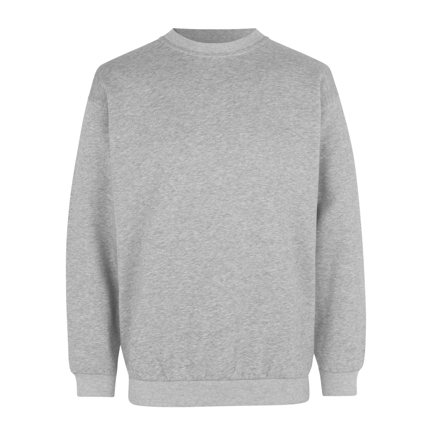 Herre Sweatshirt Grå Melange   i Store Plus Size Størrelser