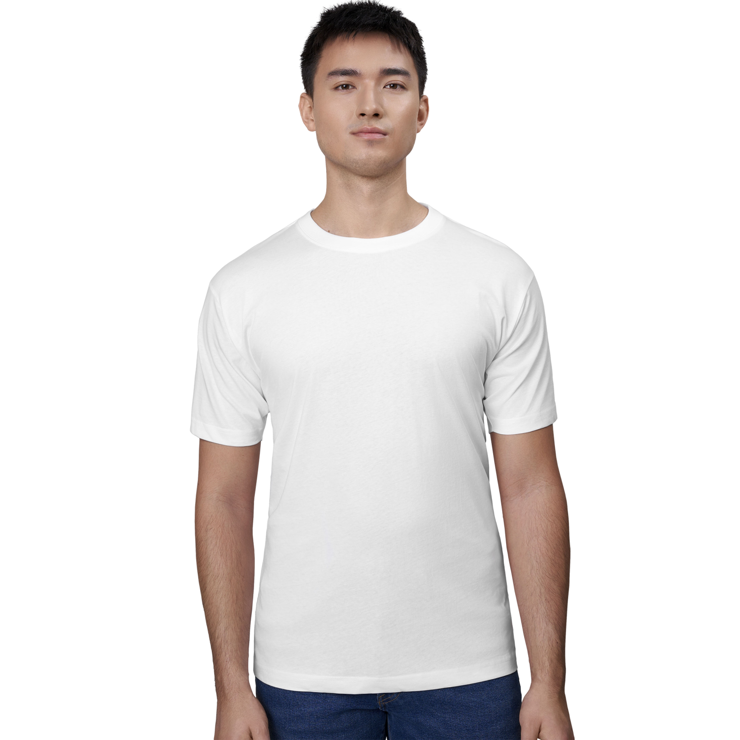 -time Herre  -shirt White   i Store Plus Size Størrelser