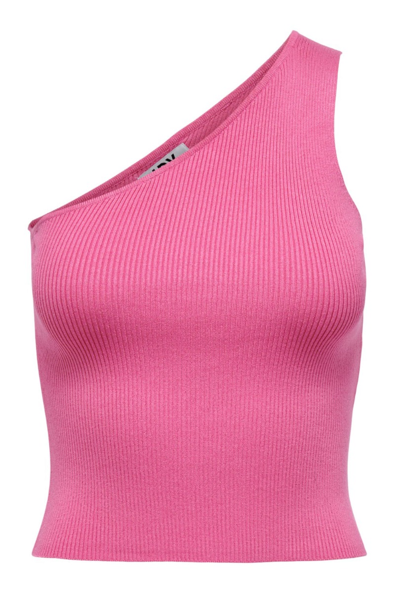 Jdy Top Jdy Nanna Sun One Shoulder Top Pink Power i Store Plus Size Størrelser