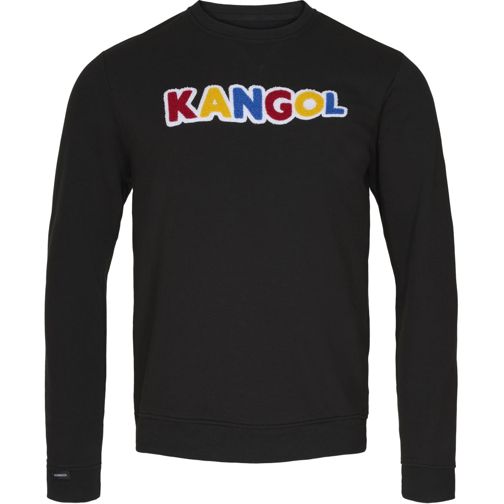 Kangol Sweatshirt Herre Questcrew Black i Store Plus Size Størrelser