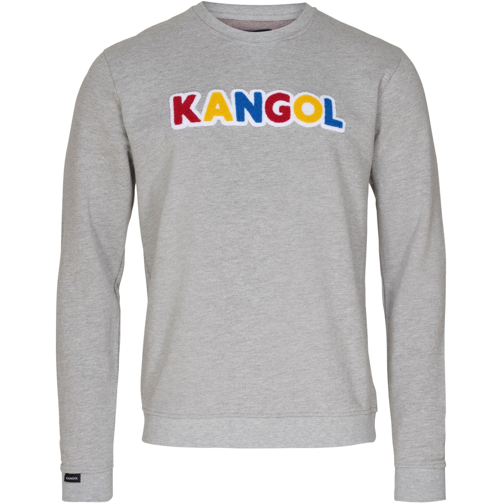 Kangol Sweatshirt Herre Questcrew Grey i Store Plus Size Størrelser