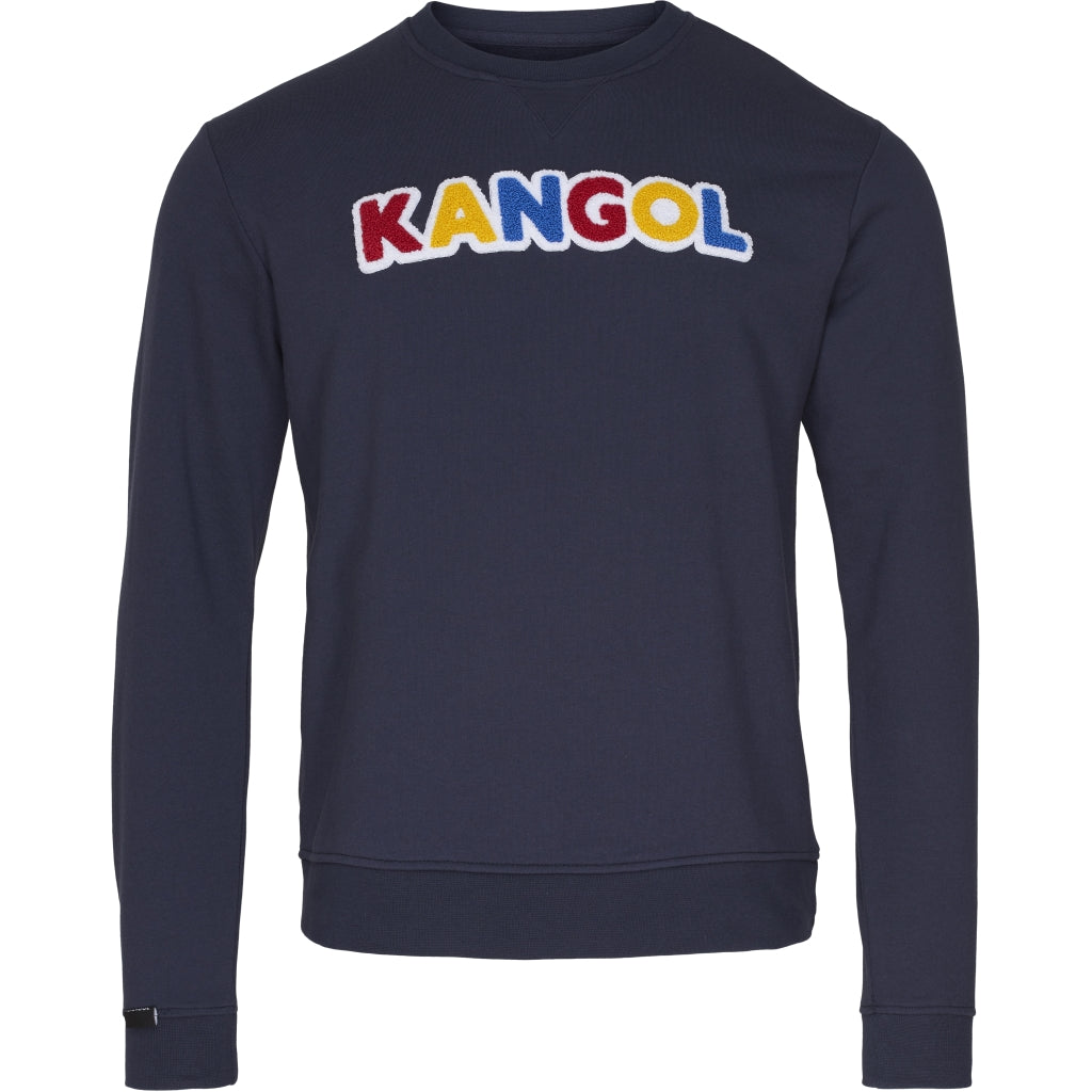 Kangol Sweatshirt Herre Questcrew Navy i Store Plus Size Størrelser