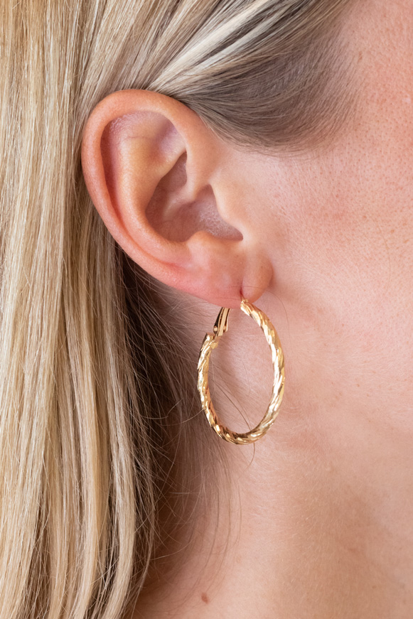 Lucky Lemon øreringe Becca Hoops Guld Farve i Store Plus Size Størrelser