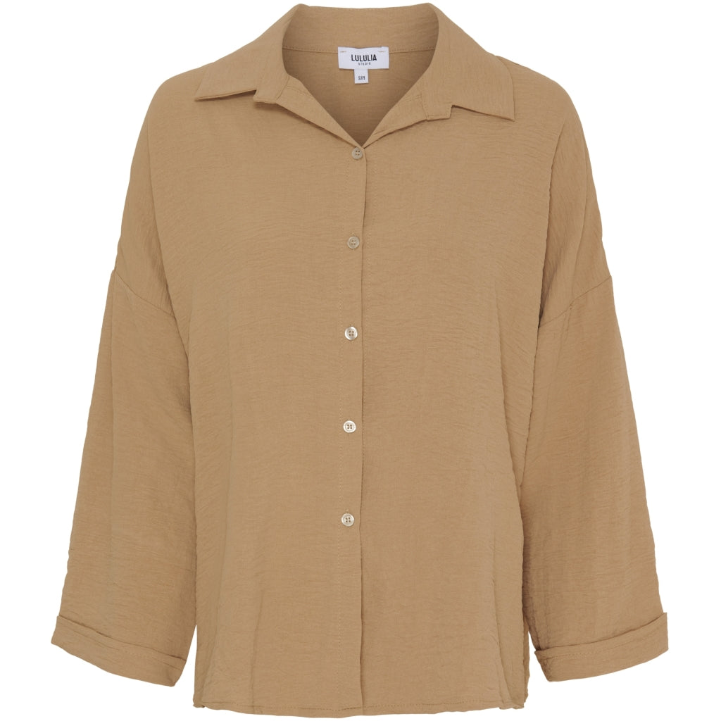 Lululia Dame Skjorte Luanna 2002 Camello i Store Plus Size Størrelser