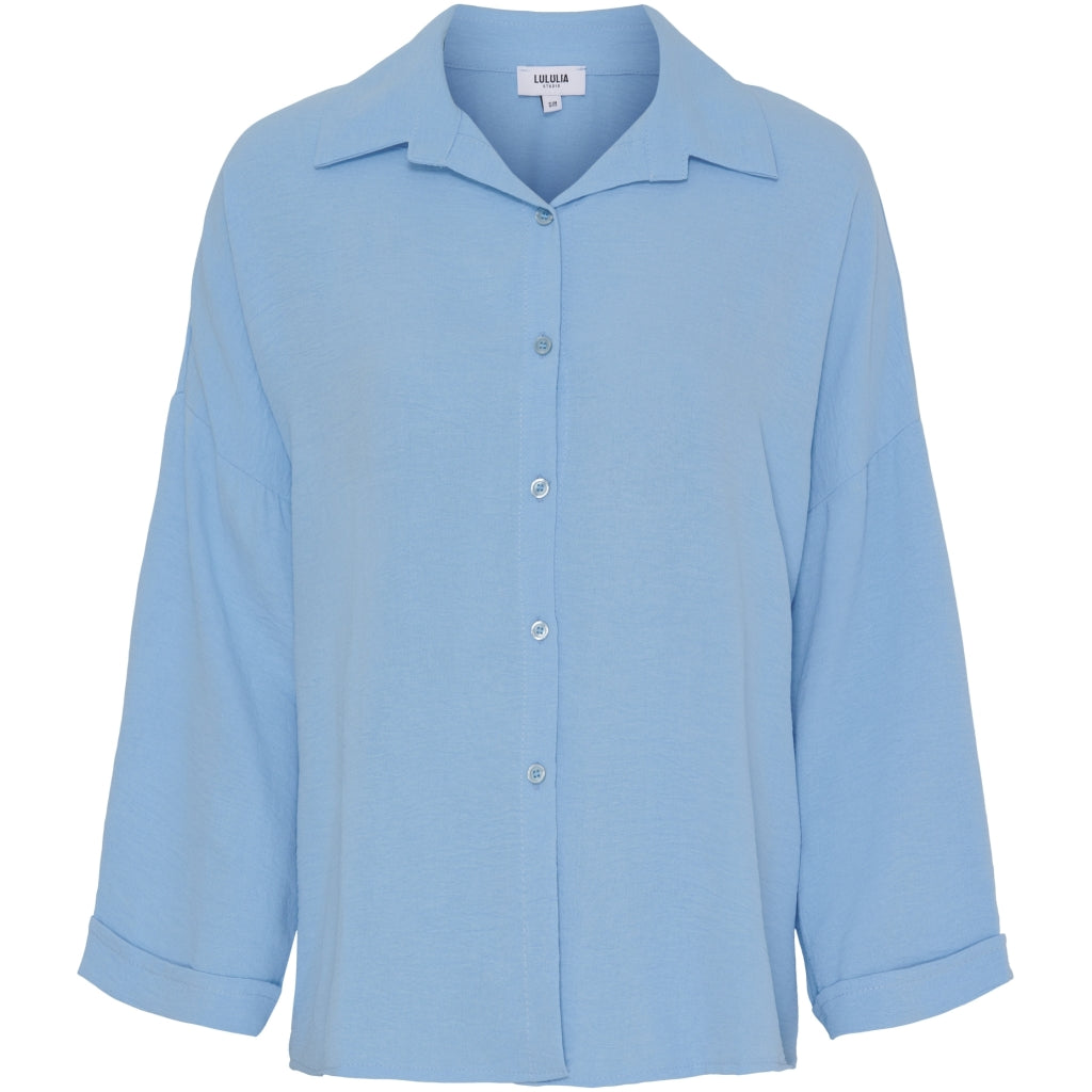 Lululia Dame Skjorte Luanna 2002 Celeste i Store Plus Size Størrelser