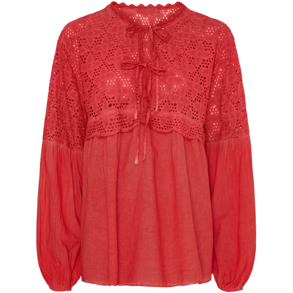 Marta   Chateau Dame Bluse Mdcaurora Rosso Cold Wash i Store Plus Size Størrelser