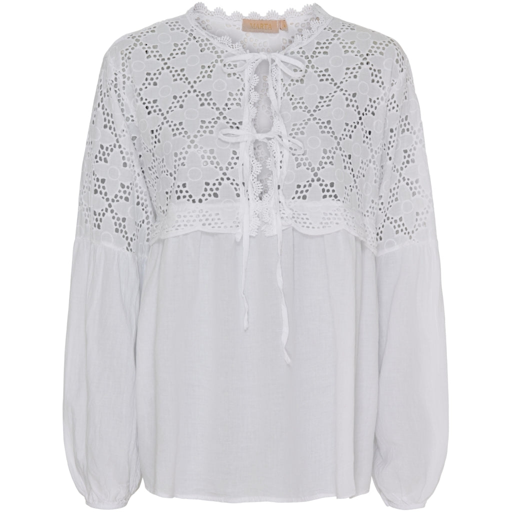 Marta   Chateau Dame Bluse Mdcaurora White i Store Plus Size Størrelser