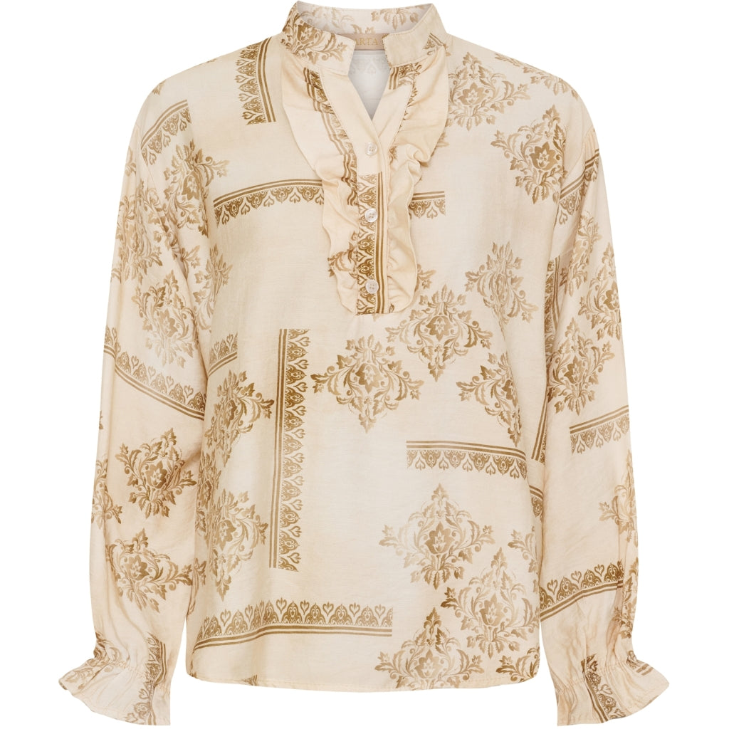 Marta   Chateau Dame Bluse Mdcjoceline 5891 Beige462 i Store Plus Size Størrelser