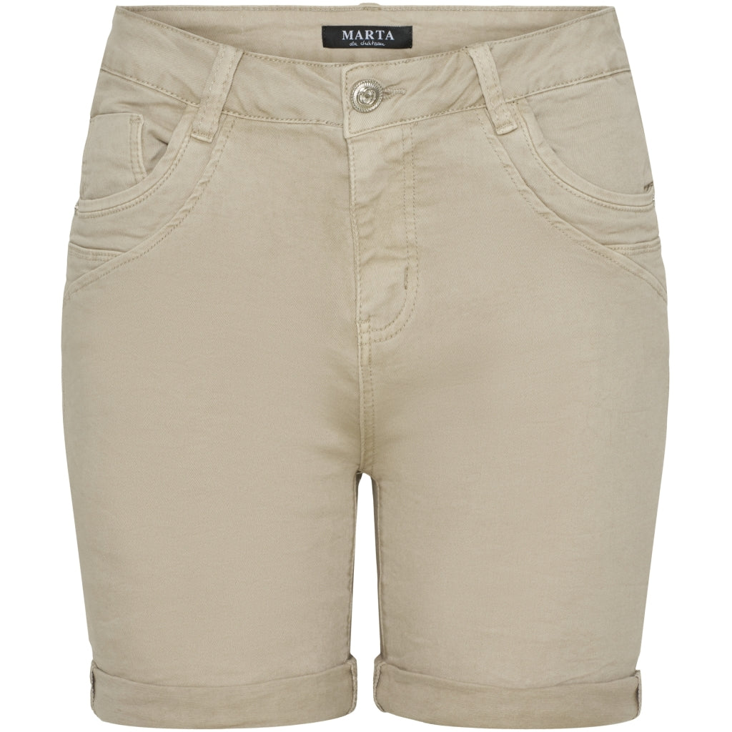 Marta   Chateau Dame Shorts Mdcsofia Beige i Store Plus Size Størrelser