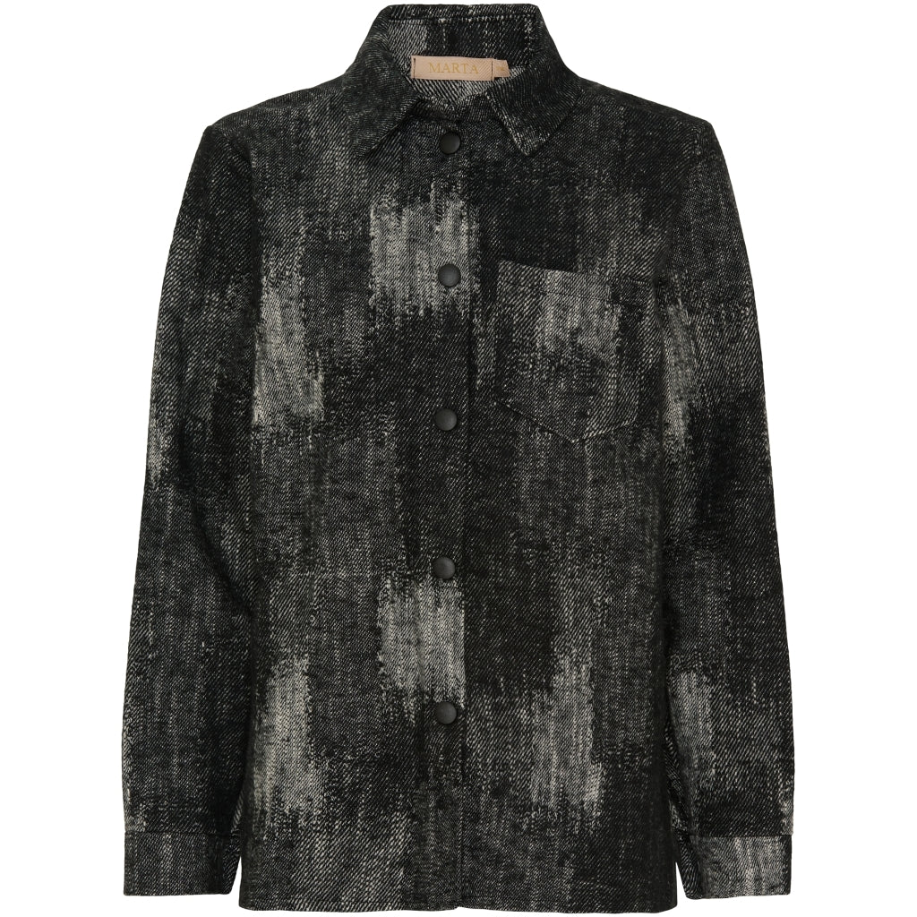 Marta   Chateau Dame Skjorte Mdcpaula 3949 Black i Store Plus Size Størrelser