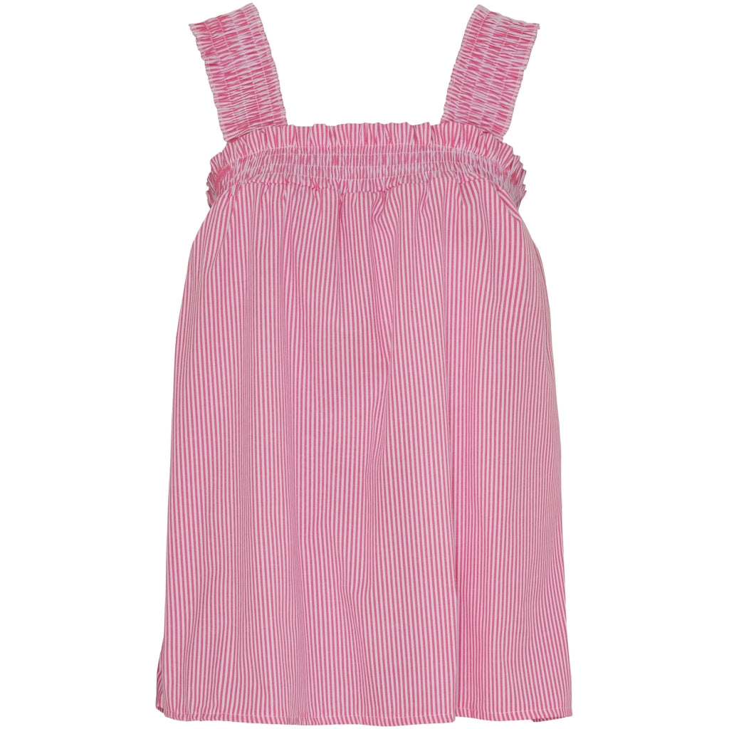 Marta   Chateau Dame Top Mdcemmeline Fuxia Stripe i Store Plus Size Størrelser
