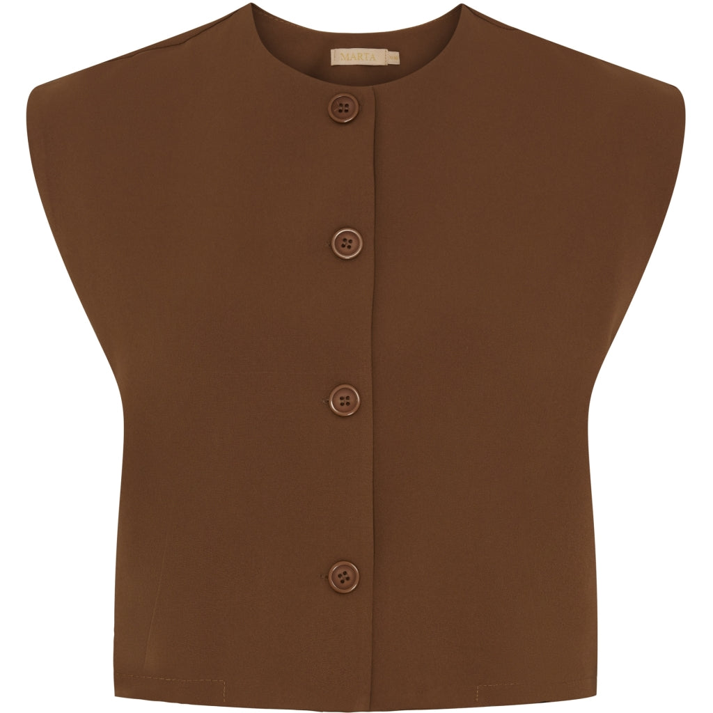 Marta   Chateau Dame Vest Mdcsmilla 3955 Dark Brown i Store Plus Size Størrelser