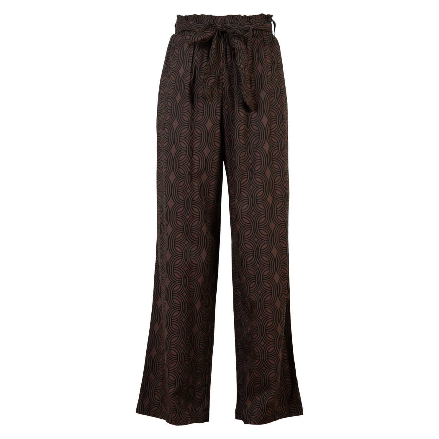 Ofelia Dame Bukser Brown Combi   i Store Plus Size Størrelser