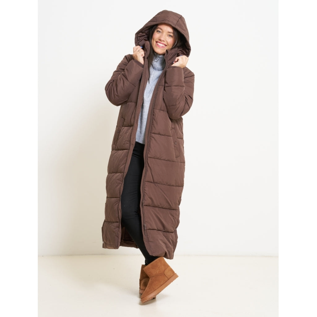Only Dame Jakke Onlpaulina Chocolate Brown i Store Plus Size Størrelser