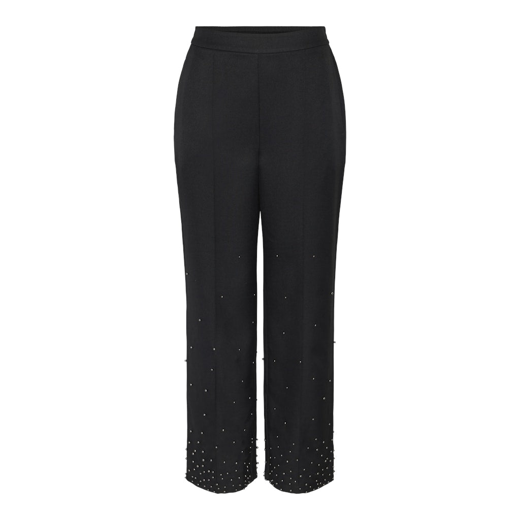 Pieces Dame Bukser Pcru Black i Store Plus Size Størrelser