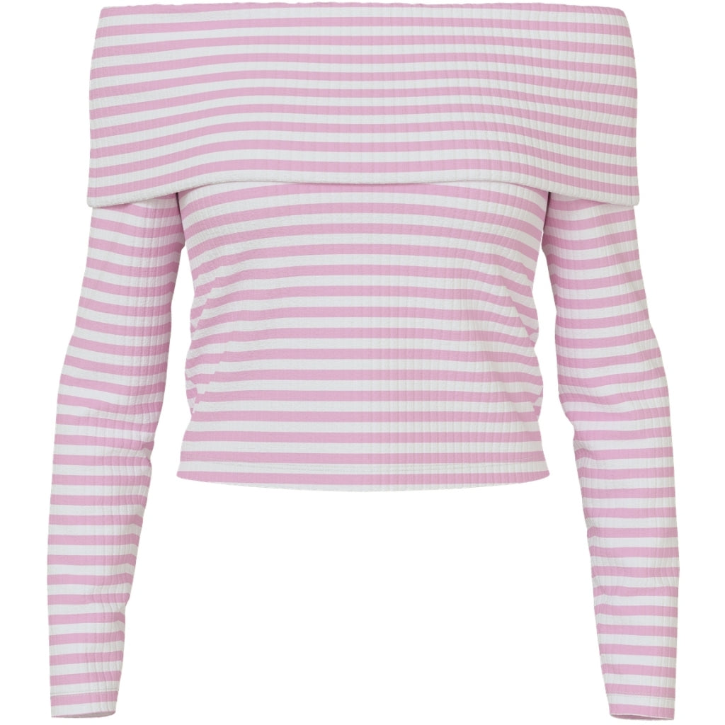 Pieces Dame Top Pclaya Bright White Pirouette i Store Plus Size Størrelser