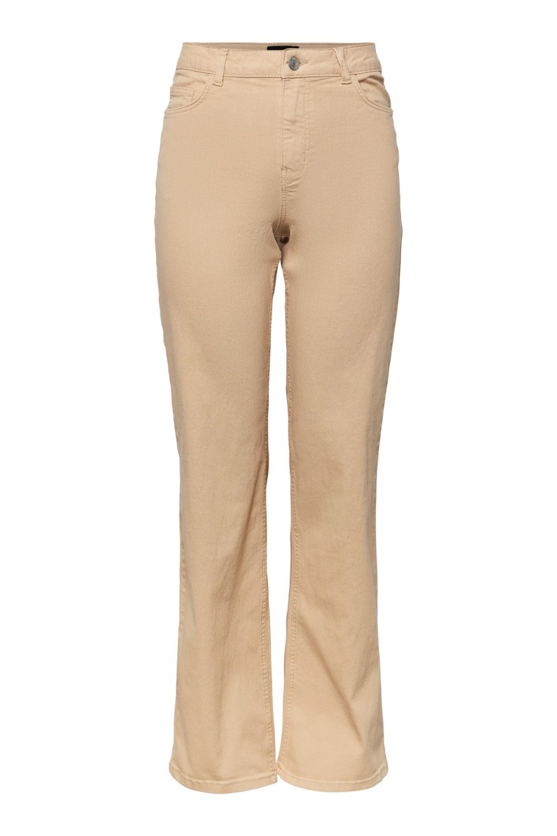 Pieces Jeans   Peggy   Wide Pant Colour Irish Cream i Store Plus Size Størrelser