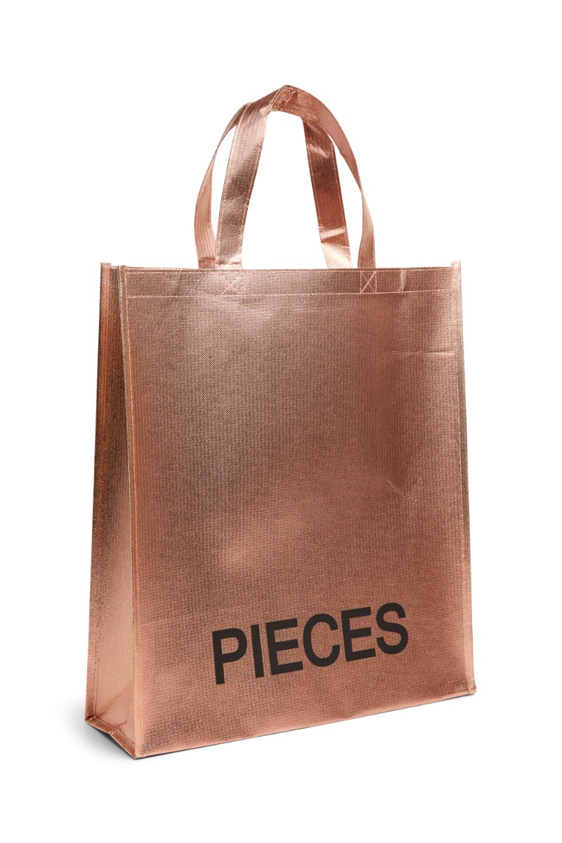 Pieces Taske   Nusse Shopper Gold Colour i Store Plus Size Størrelser