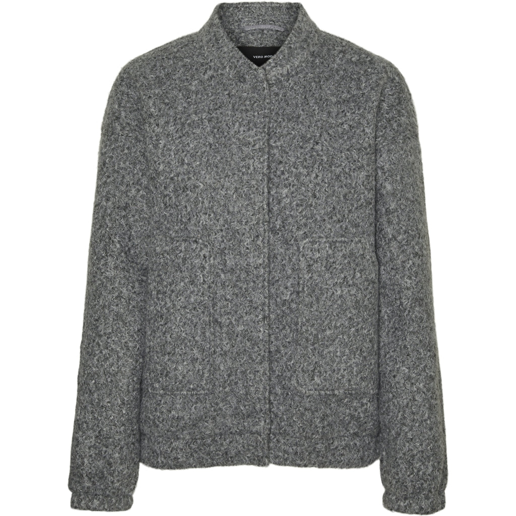 Vero Moda Dame Jakke Vmamber Medium Grey Melange i Store Plus Size Størrelser