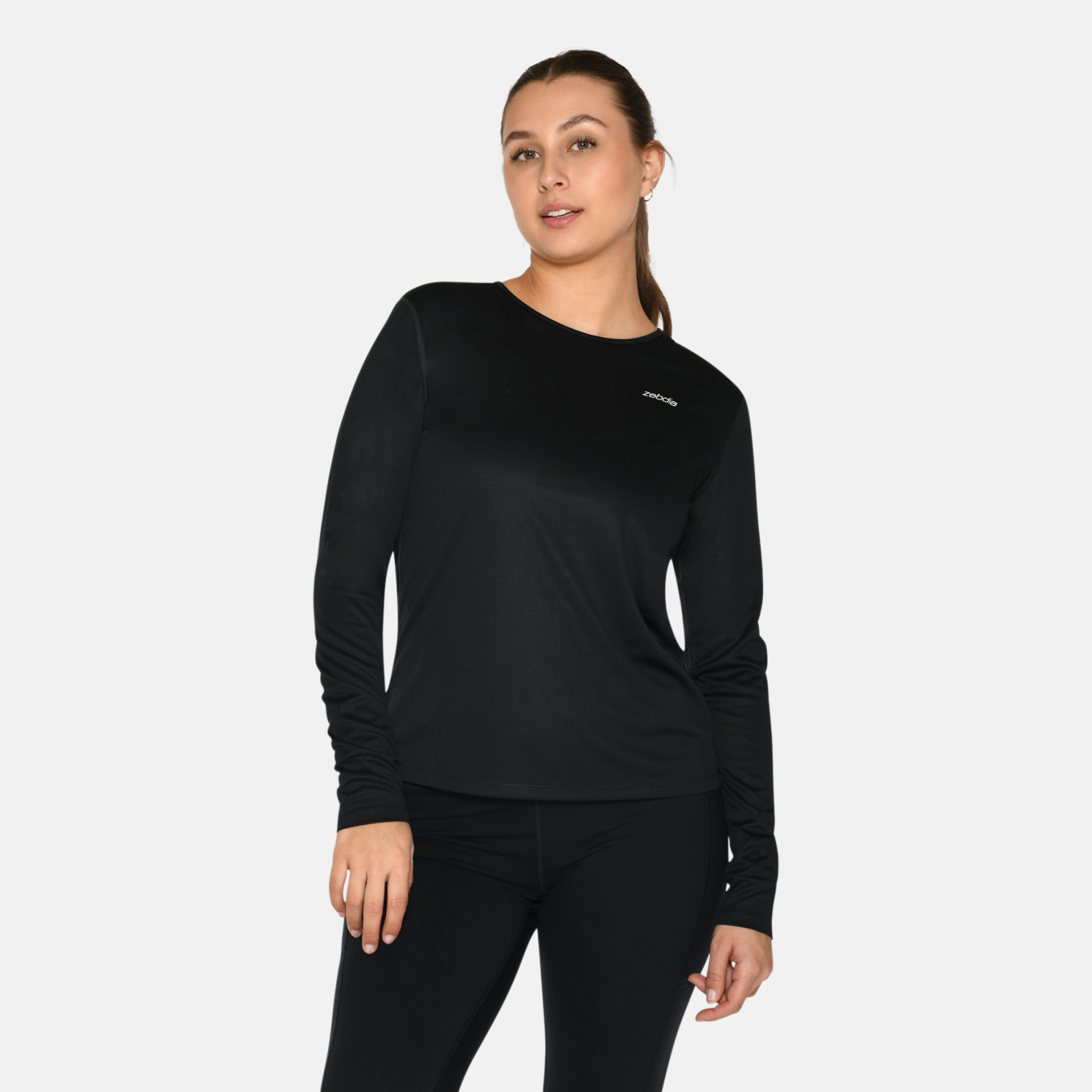 Zebdia Dame Træningstrøje Black   i Store Plus Size Størrelser