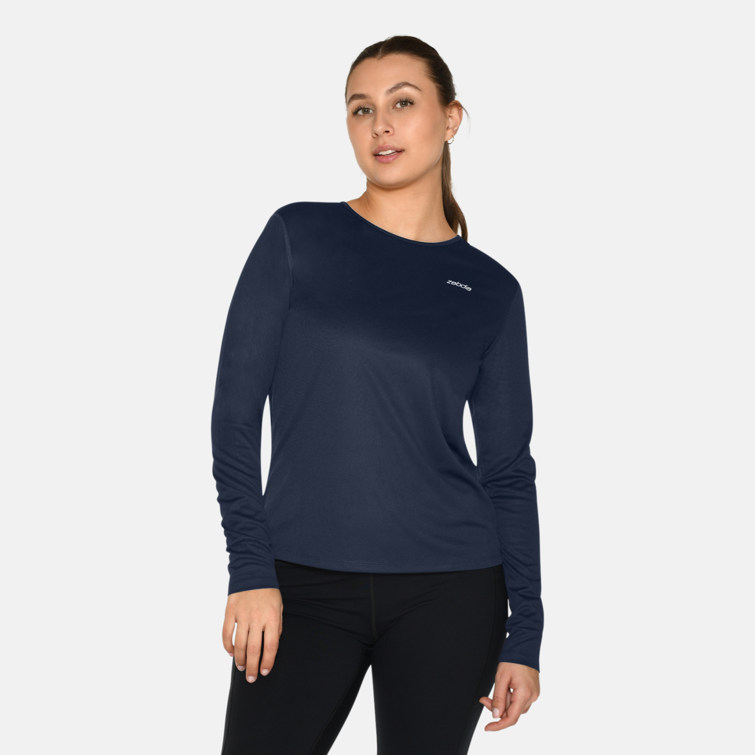 Zebdia Dame Træningstrøje Navy   i Store Plus Size Størrelser